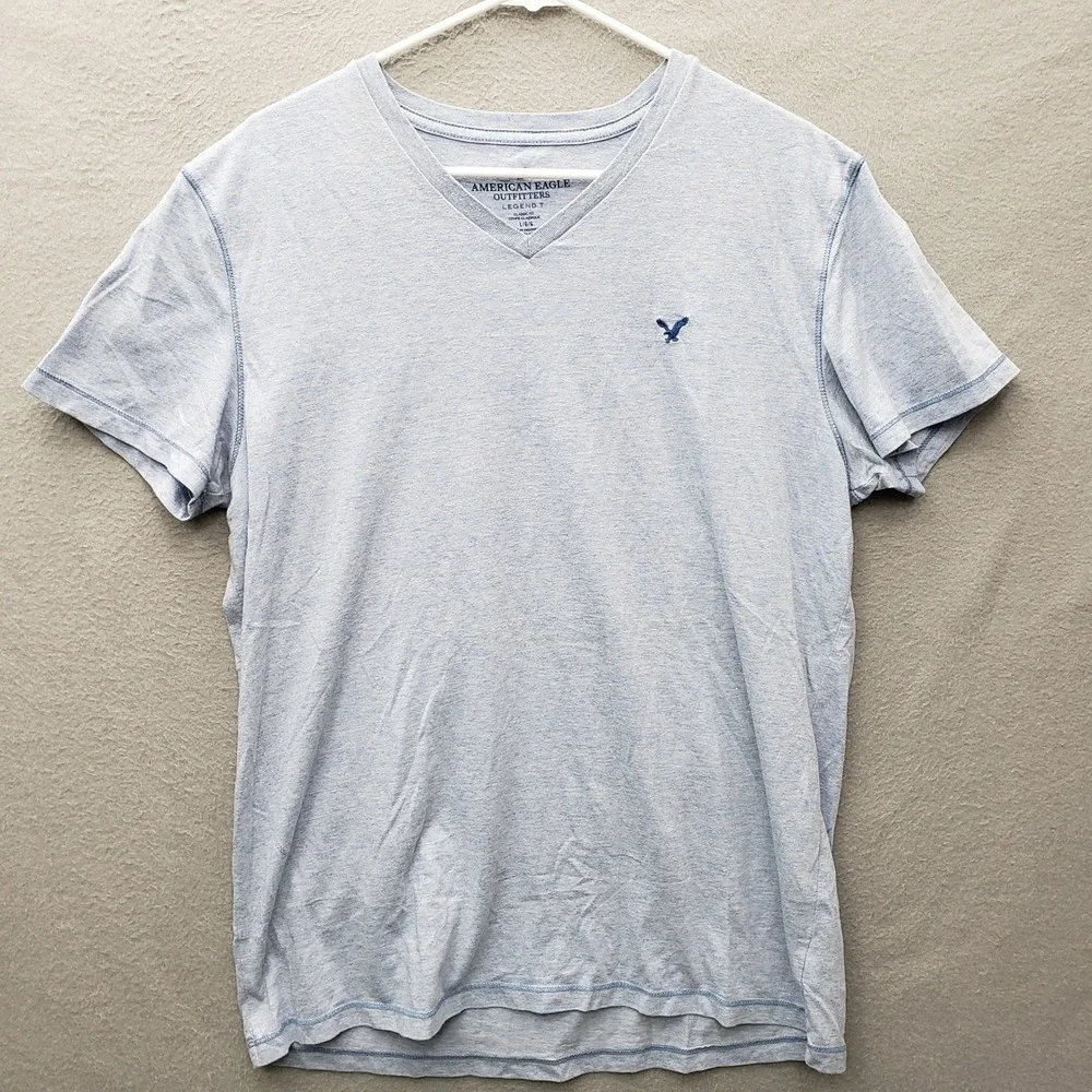 American Eagle Men's Legend Tee Shirt Bird Logo Light Blue Minimalist Casual L